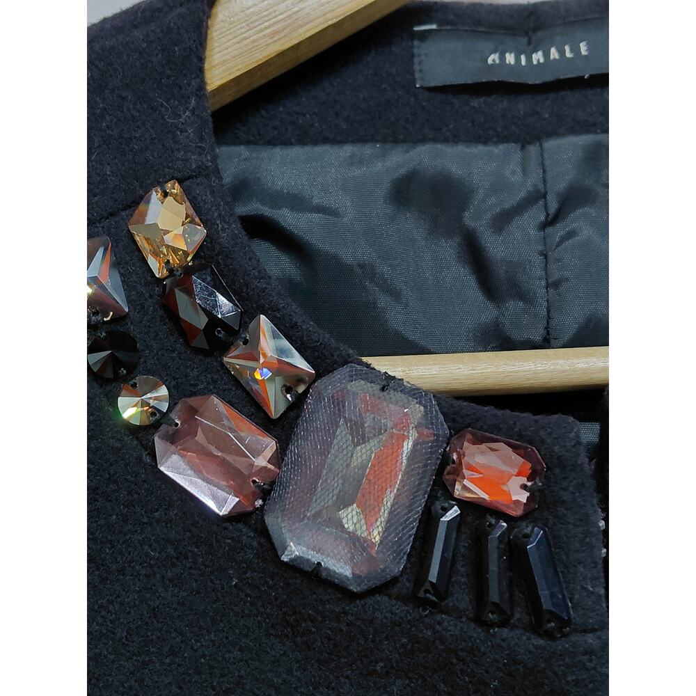 Animale Embellished Black Jacket Solid Long Sleev… - image 3